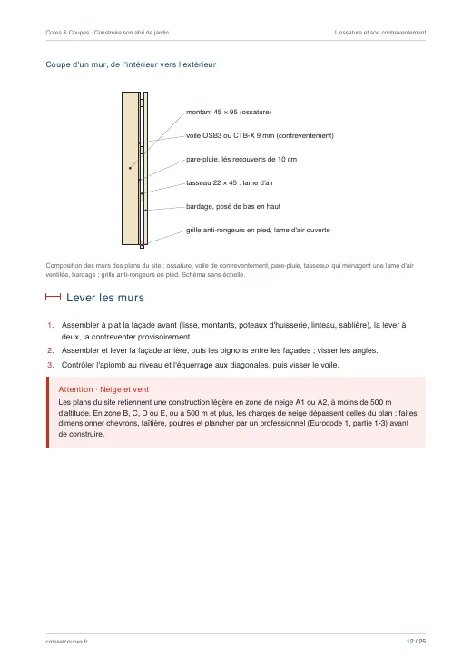 Page 12 du guide « Construire son abri de jardin : règles, sol, ossature, toit »