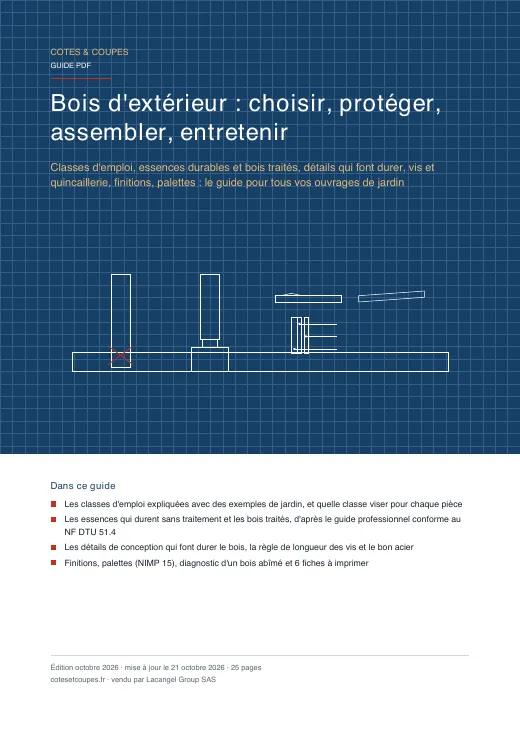 Couverture du guide « Bois d'extérieur : choisir, protéger, assembler, entretenir »