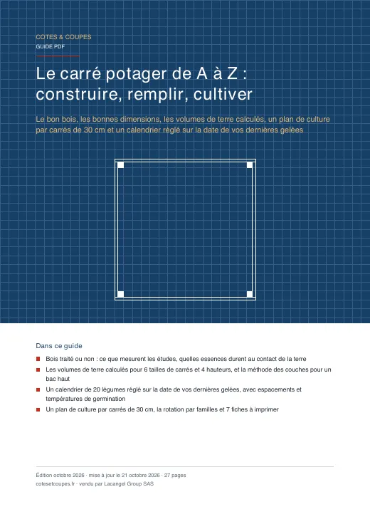 Couverture du guide « Le carré potager de A à Z : construire, remplir, cultiver »