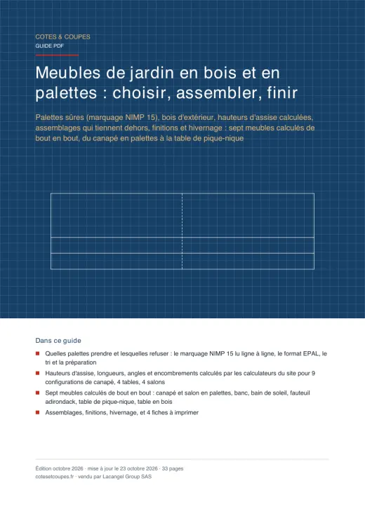 Couverture du guide « Meubles de jardin en bois et en palettes : choisir, assembler, finir »